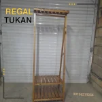 رگال لباس چوبی دوطبقه تاجدار طول ۷۰سانتی متر - تصویر 2