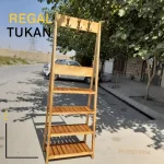 جاکفشی چوبی دارای آویز لباس 4 طبقه - تصویر 2