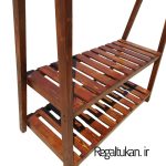 خرید رگال لباس چوبی دوطبقه تاجدار - تصویر 4