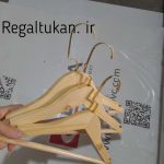 چوب لباسی چوبی قلاب طلایی 10عددی - تصویر 4