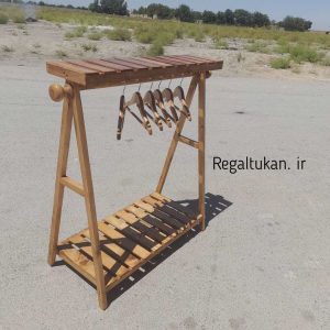 خرید رگال کودک به همراه ۱۰عدد چوب لباسی چوبی کودک