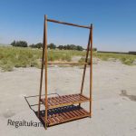 رگال لباس چوبی مدل دو میله آویز - تصویر 2